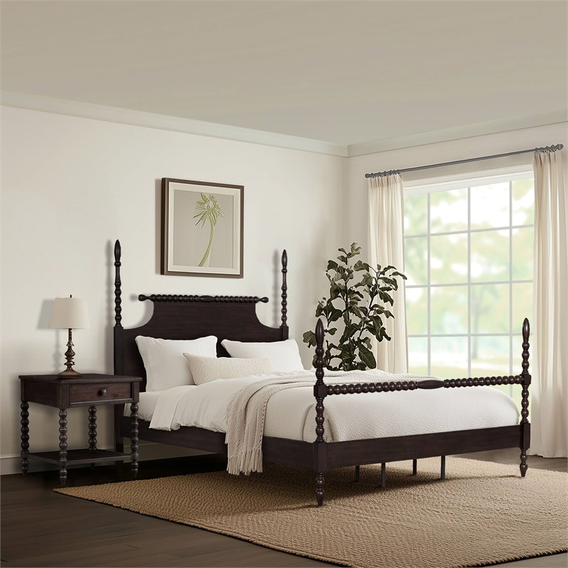 Madison Park Signature Beckett Traditional Wood Queen Bed in Deep Brown