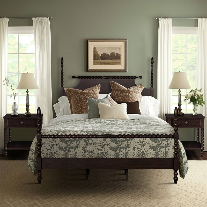 Madison Park Signature Beckett Traditional Wood Queen Bed in Deep Brown