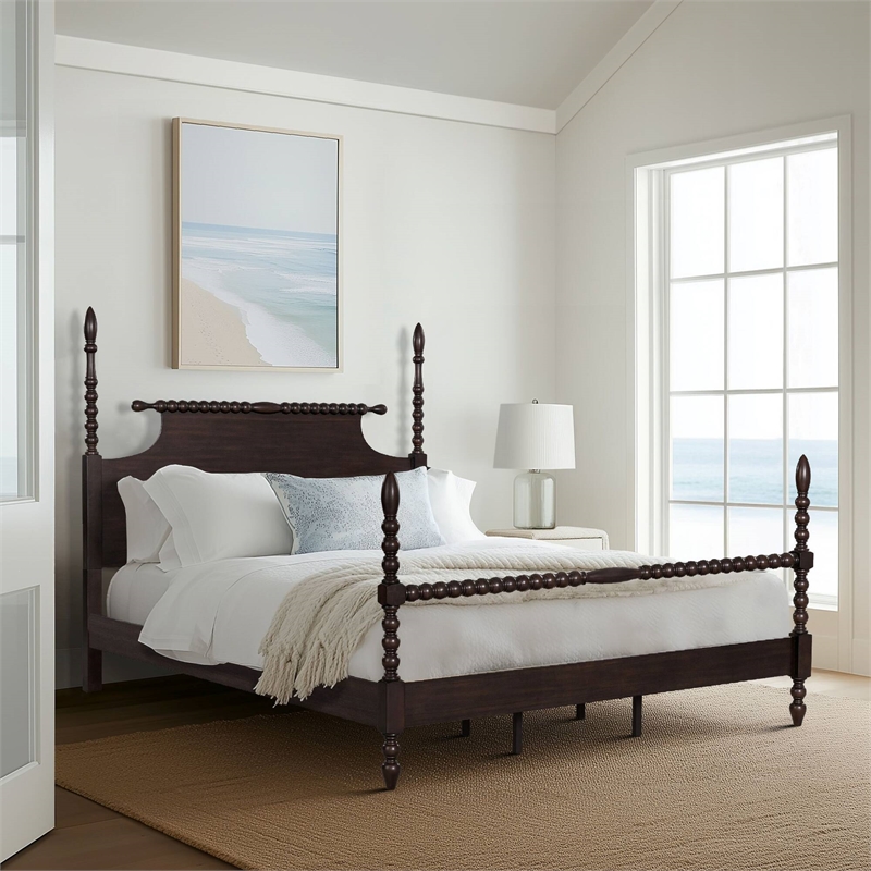 Madison Park Signature Beckett Traditional Wood Queen Bed in Deep Brown