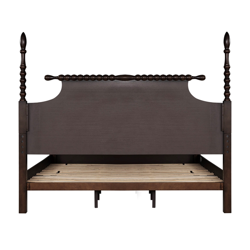 Madison Park Signature Beckett Traditional Wood King Bed in Deep Brown