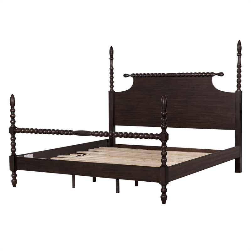 Madison Park Signature Beckett Traditional Wood King Bed in Deep Brown