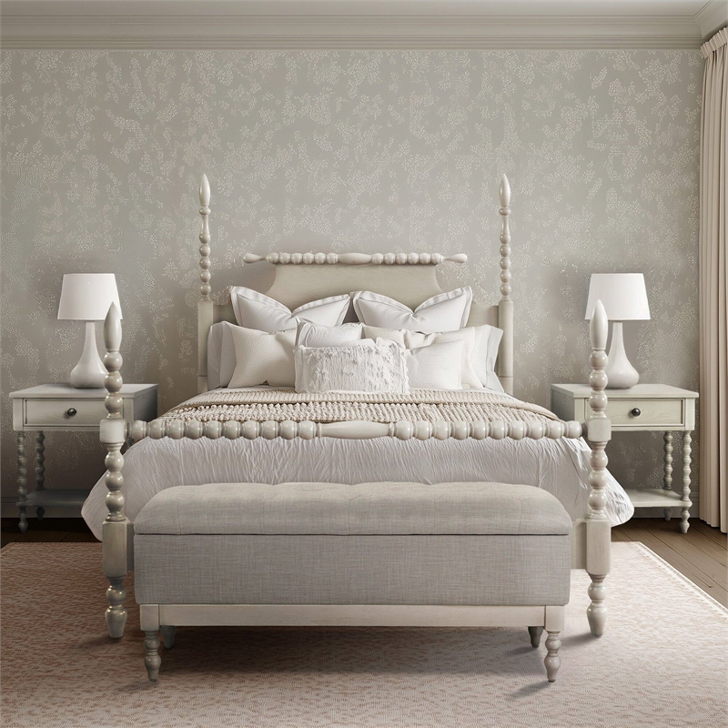 Madison Park Signature Beckett Traditional Wood Queen Bed in Cream