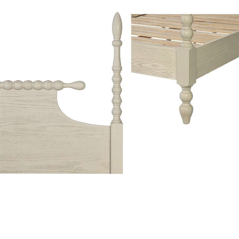 Madison Park Signature Beckett Traditional Wood Queen Bed in Cream
