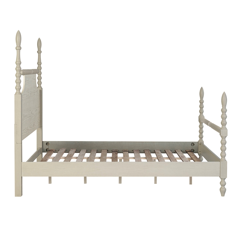 Madison Park Signature Beckett Traditional Wood Queen Bed in Cream