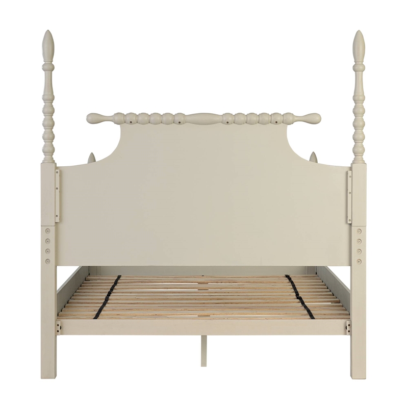 Madison Park Signature Beckett Traditional Wood Queen Bed in Cream