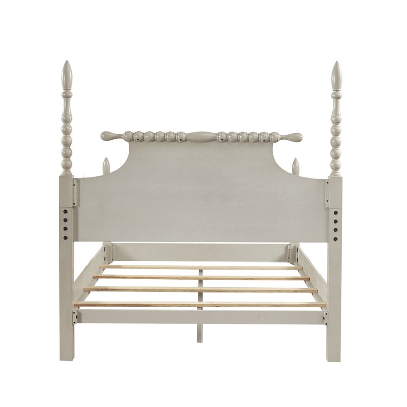 Madison Park Signature Beckett Traditional Wood Queen Bed in Cream