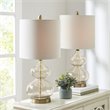 510 Design Ellipse Contemporary Glass and Fabric Table Lamps in Gold (Set of 2)