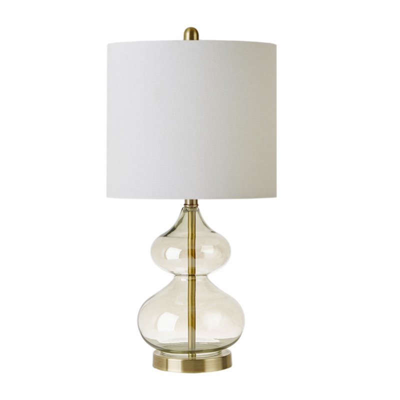 510 Design Ellipse Contemporary Glass and Fabric Table Lamps in Gold (Set of 2)