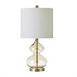 510 Design Ellipse Contemporary Glass and Fabric Table Lamps in Gold (Set of 2)
