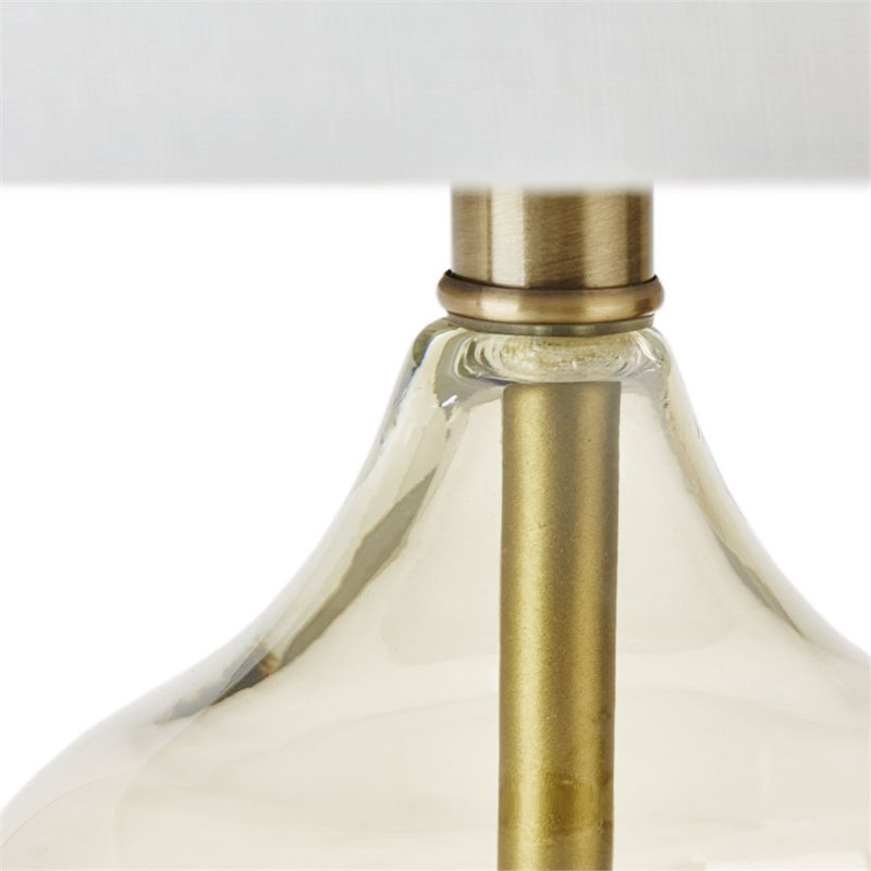 510 Design Ellipse Contemporary Glass and Fabric Table Lamps in Gold (Set of 2)