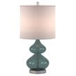 510 Design Ellipse Contemporary Glass and Fabric Table Lamps in Blue (Set of 2)