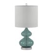 510 Design Ellipse Contemporary Glass and Fabric Table Lamps in Blue (Set of 2)