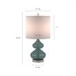 510 Design Ellipse Contemporary Glass and Fabric Table Lamps in Blue (Set of 2)