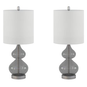 510 design ellipse contemporary glass and fabric table lamps in gray (set of 2)