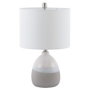 510 design driggs contemporary ceramic and fabric table lamp in beige/white