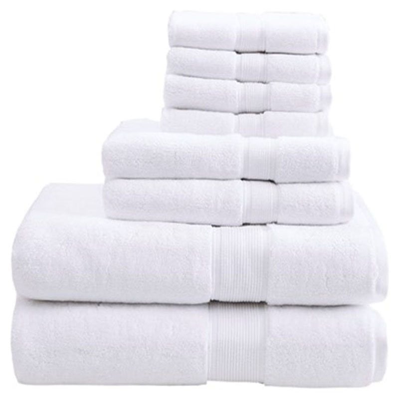 Madison Park Signature 8-Piece Modern Cotton Towel Set in White