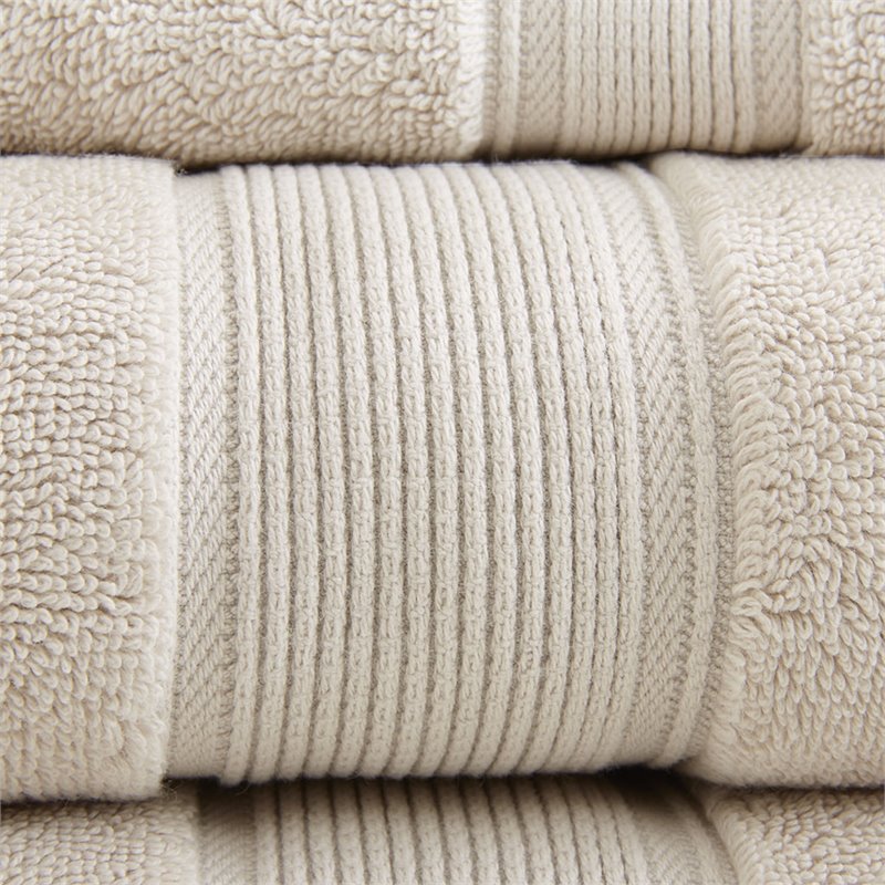 Madison Park Signature 8-Piece Modern Cotton Towel Set in Beige