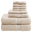 Madison Park Signature 8-Piece Modern Cotton Towel Set in Beige