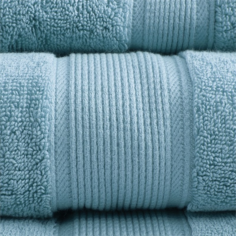 Madison Park Signature 8-Piece Modern Cotton Towel Set in Blue