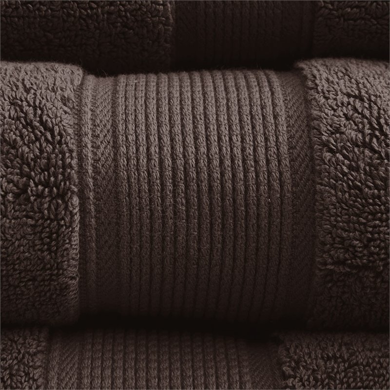 Madison Park Signature 8-Piece Modern Cotton Towel Set in Brown