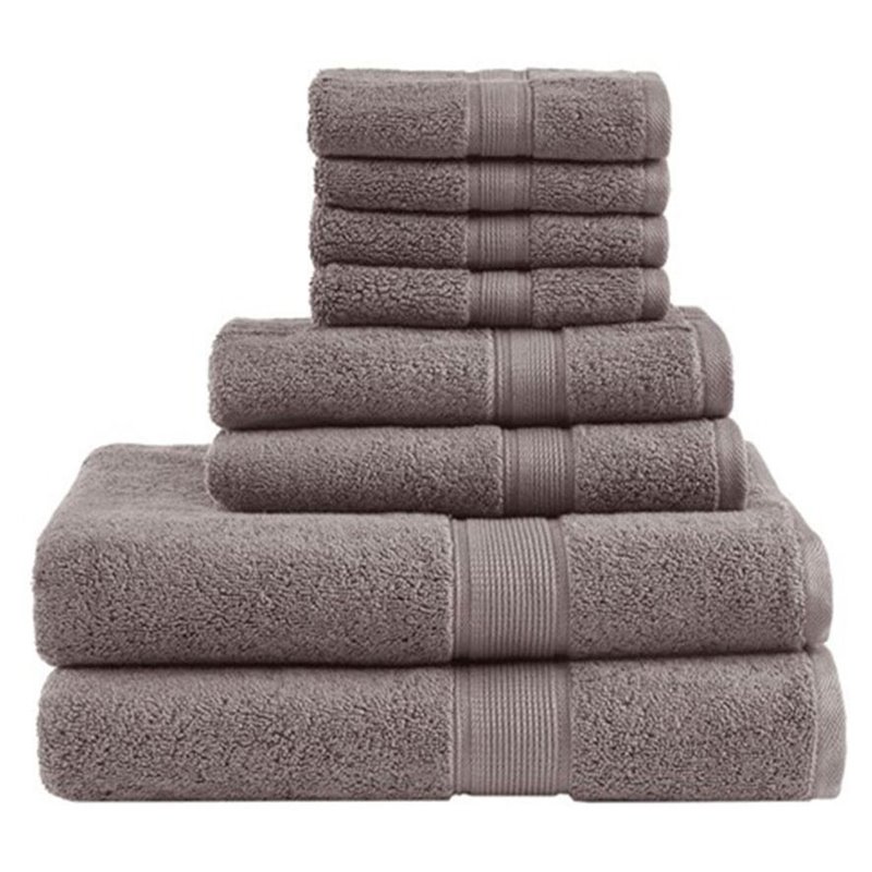 Madison Park Signature 8-Piece Modern Cotton Towel Set in Brown