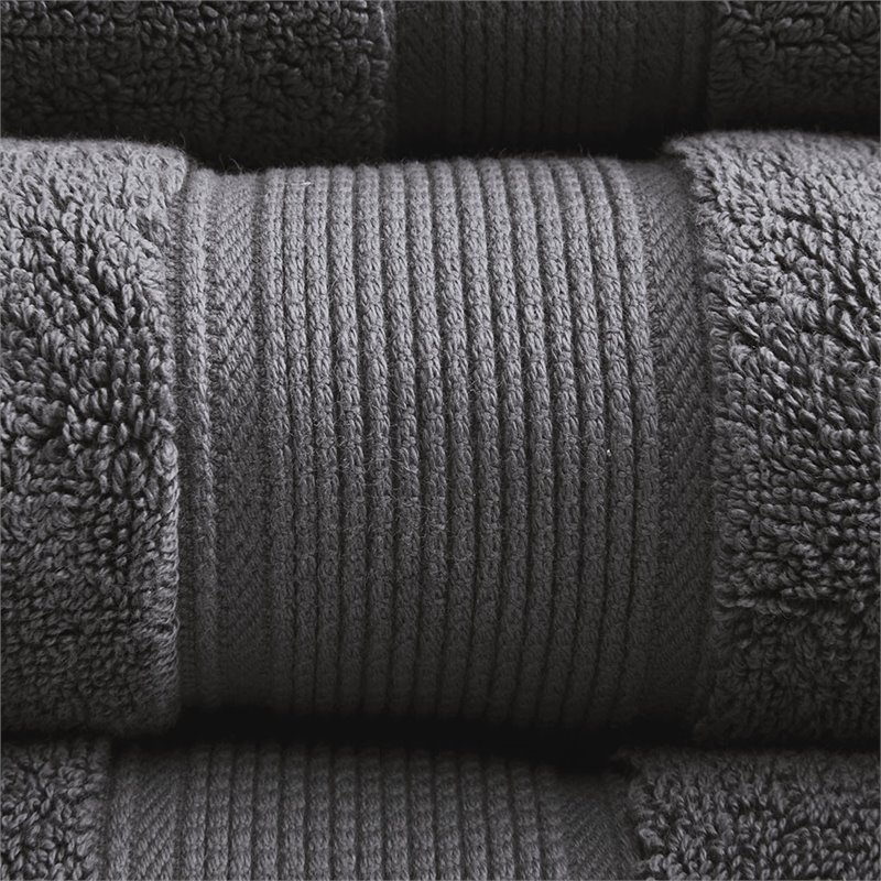 Madison Park Signature 8-Piece Modern Cotton Towel Set in Gray