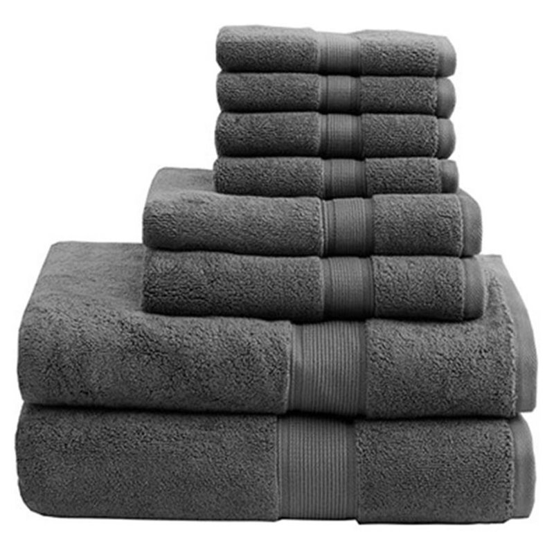 Madison Park Signature 8-Piece Modern Cotton Towel Set in Gray