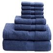 Madison Park Signature 8-Piece Modern Cotton Towel Set in Dark Blue