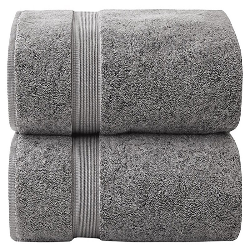Madison Park Signature Transitional Cotton Bath Sheet in Gray (Set of 2)