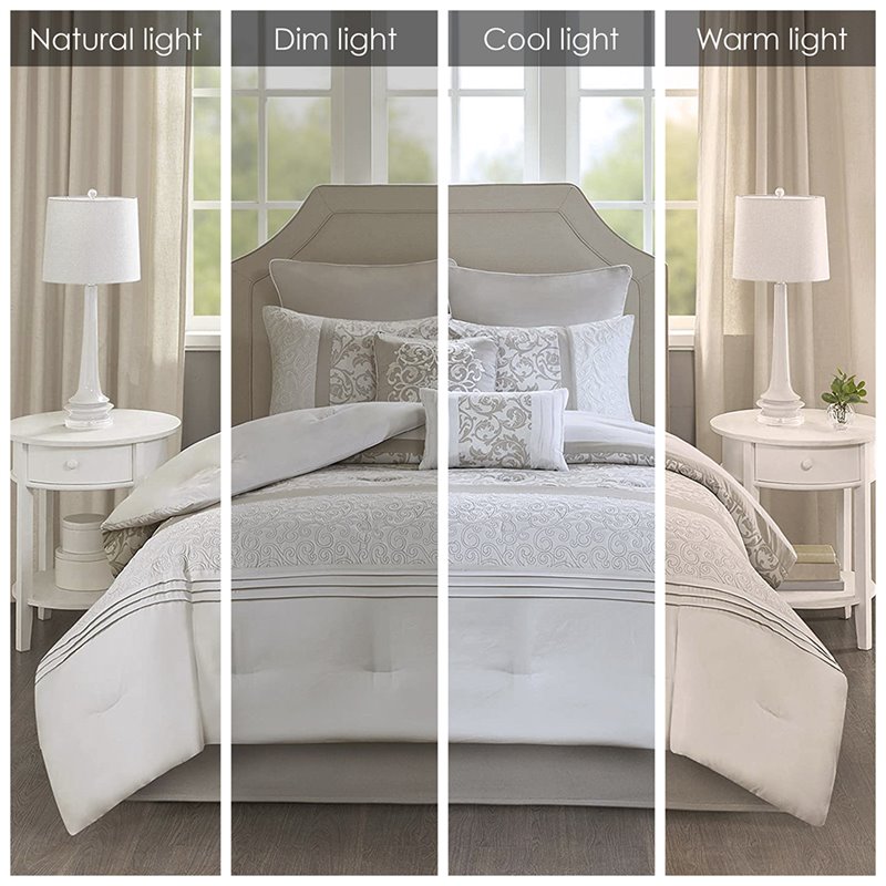 510 Design Ramsey 8-piece Microfiber Comforter Set w/ Quilting in Beige