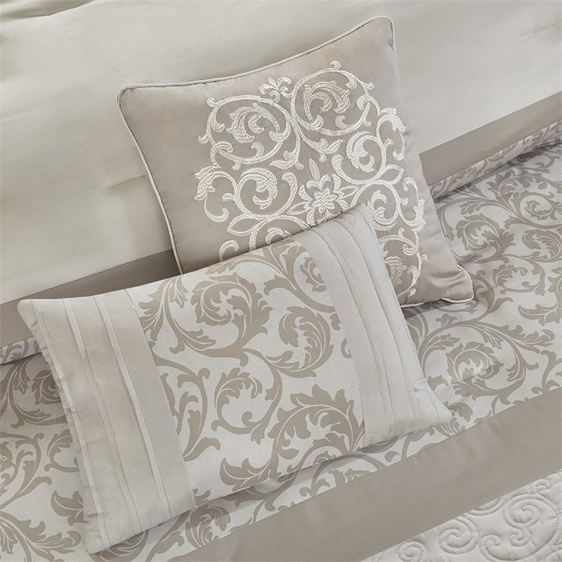 510 Design Ramsey 8-piece Microfiber Comforter Set w/ Quilting in Beige