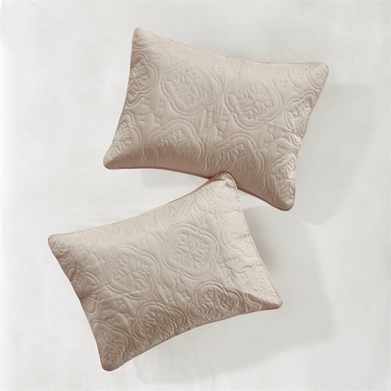 510 Design Oakley 3-Piece Polyester Microfiber Bedspread Set in Brown