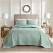 510 Design Oakley 3-Piece Polyester Microfiber Bedspread Set in Green