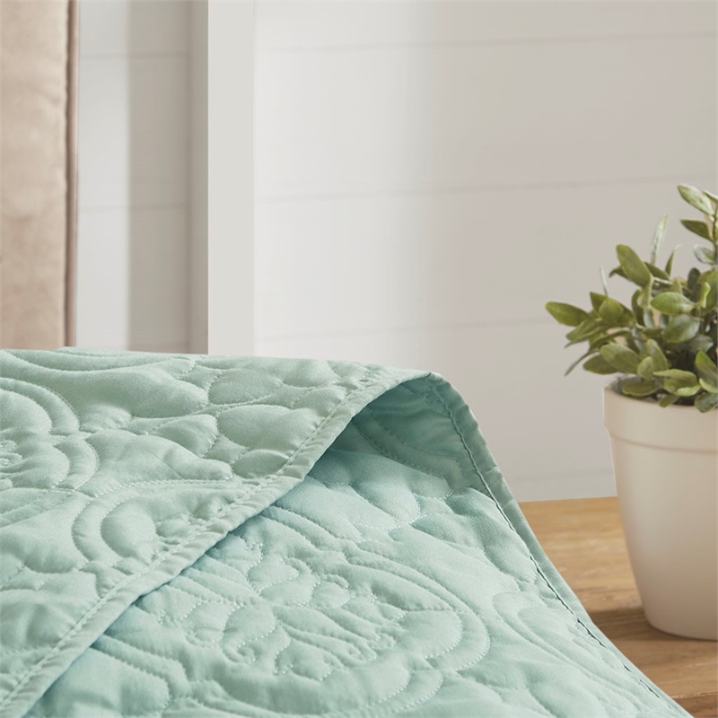 510 Design Oakley 3-Piece Polyester Microfiber Bedspread Set in Green