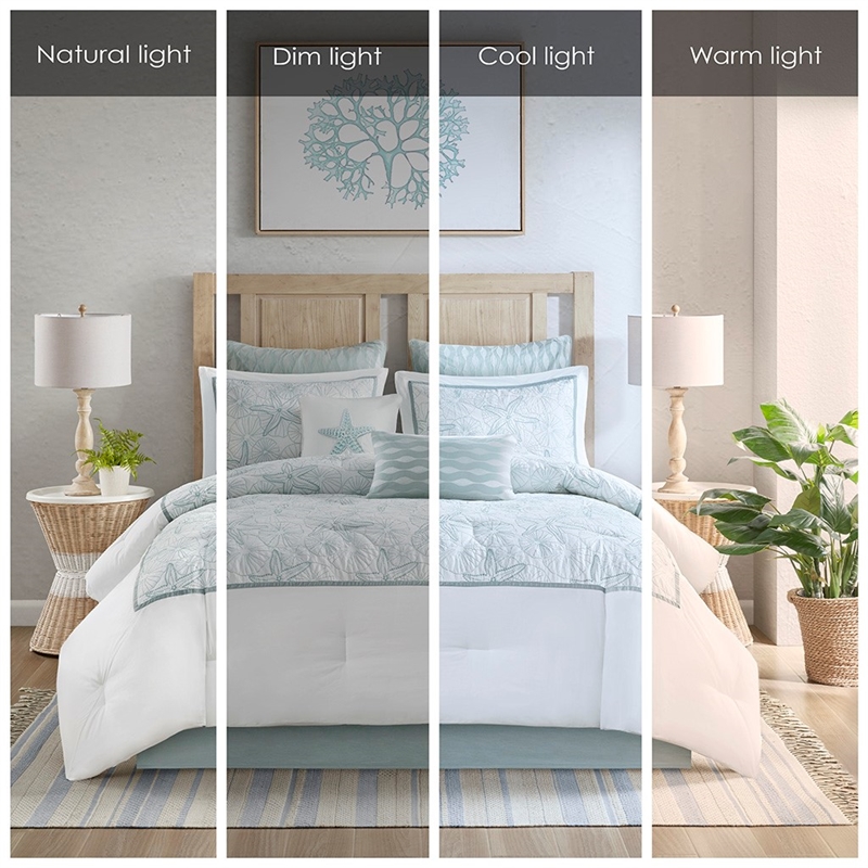 Harbor House Maya Bay 4-Piece Coastal Cotton Comforter Bedding Set in White