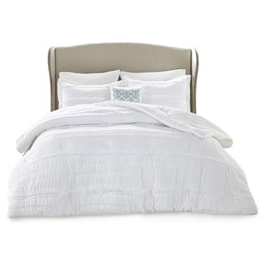 Madison Park Celeste 5-Piece Polyester Microfiber Comforter Set in White