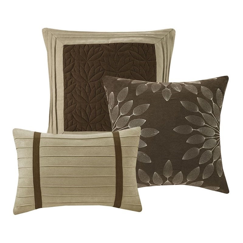 Madison Park Palmer 7-Piece Polyester Faux Suede Comforter Set in Natural