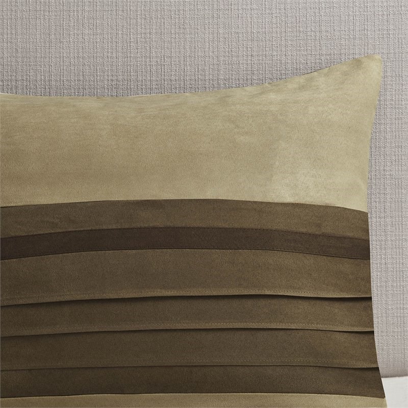 Madison Park Palmer 7-Piece Polyester Faux Suede Comforter Set in Natural