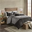 Madison Park Boone 7-Piece Polyester Microsuede Comforter Set in Gray
