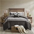 Madison Park Boone 7-Piece Polyester Microsuede Comforter Set in Gray