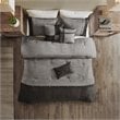 Madison Park Boone 7-Piece Polyester Microsuede Comforter Set in Gray