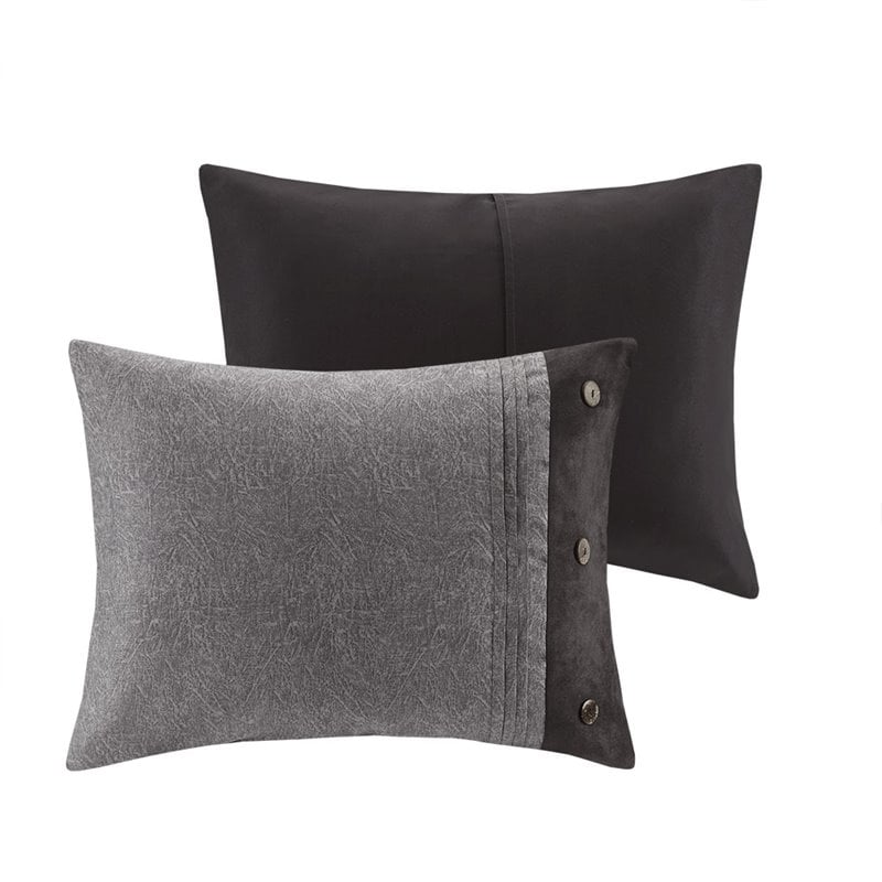 Madison Park Boone 7-Piece Polyester Microsuede Comforter Set in Gray