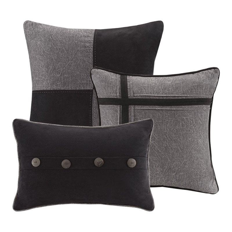 Madison Park Boone 7-Piece Polyester Microsuede Comforter Set in Gray