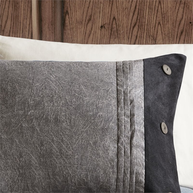 Madison Park Boone 7-Piece Polyester Microsuede Comforter Set in Gray