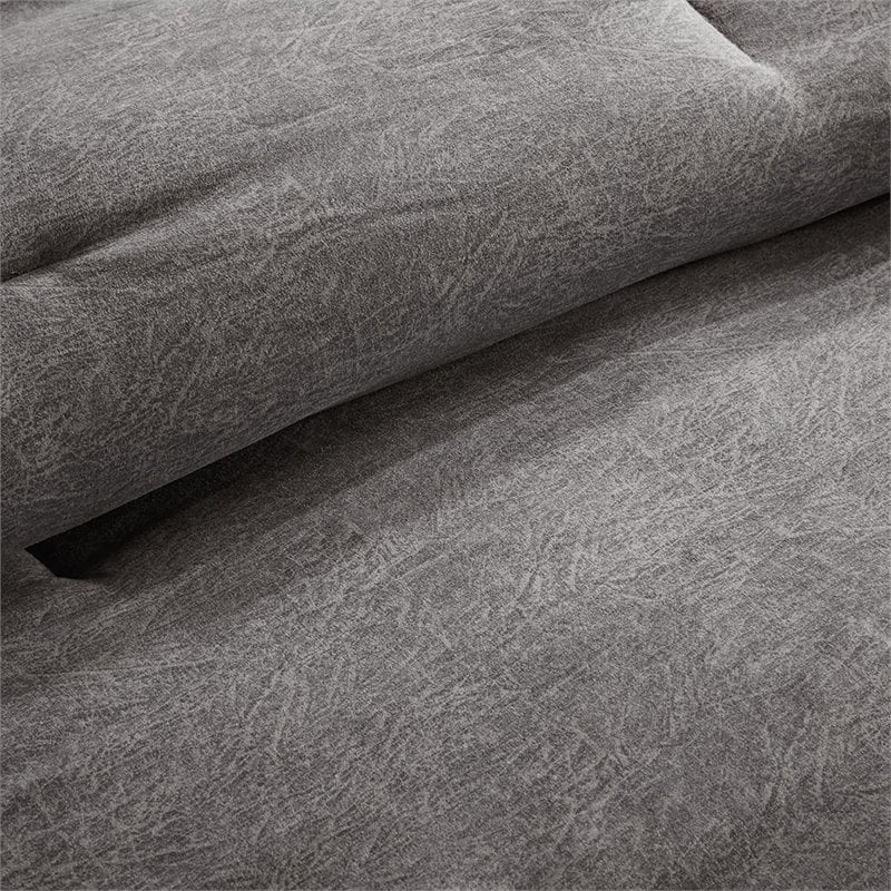 Madison Park Boone 7-Piece Polyester Microsuede Comforter Set in Gray