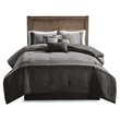 Madison Park Boone 7-Piece Polyester Microsuede Comforter Set in Gray