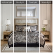 Madison Park Aubrey 12-Piece Polyester Jacquard Comforter Set w/ Piping - Black