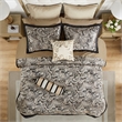 Madison Park Aubrey 12-Piece Polyester Jacquard Comforter Set w/ Piping - Black