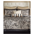Madison Park Aubrey 12-Piece Polyester Jacquard Comforter Set w/ Piping - Black