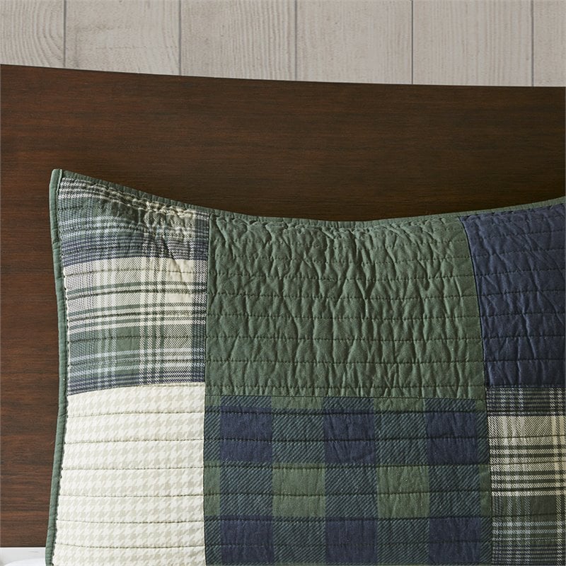 Woolrich 3-Piece Farmhouse 100 Percent Cotton Mill Creek Quilt Mini Set in Green